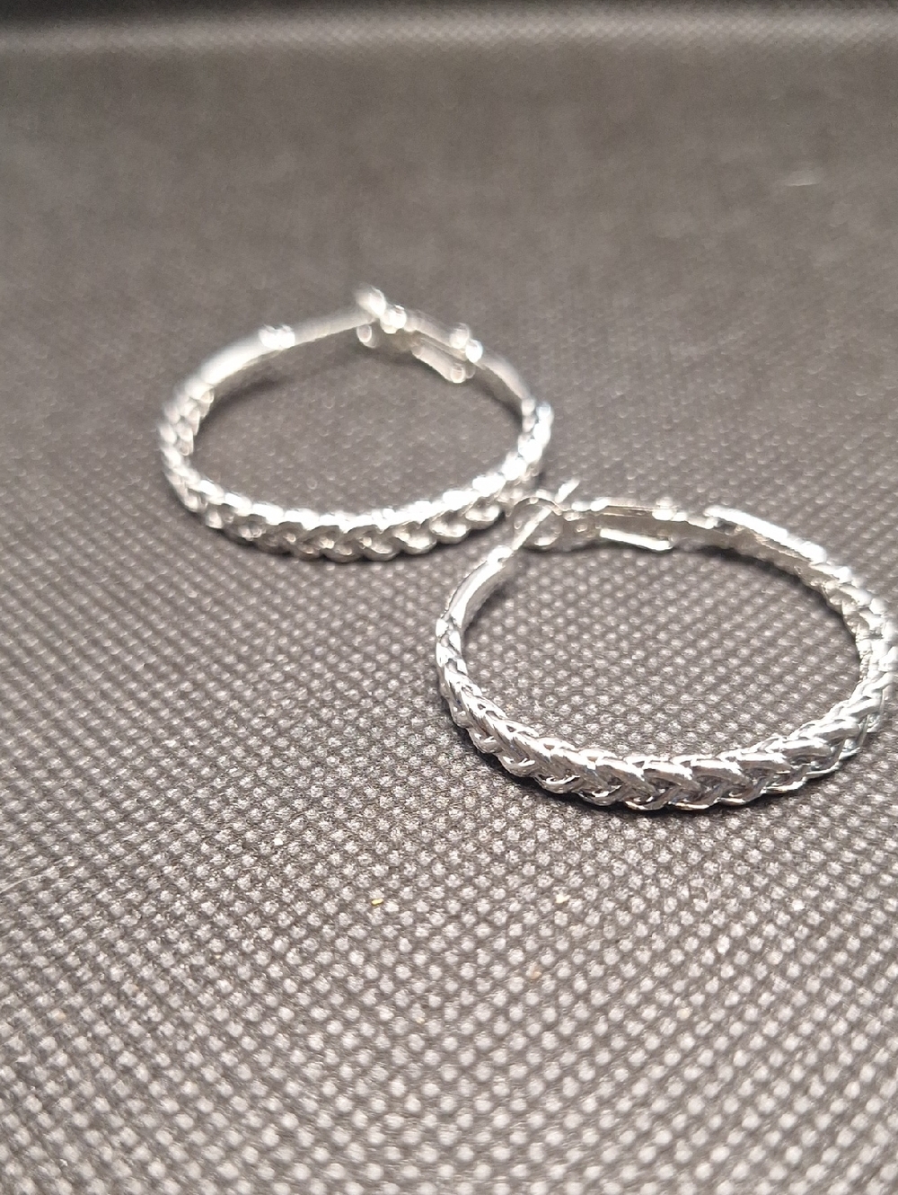 Silver Braided Hoop Earrings - Women Jewelry